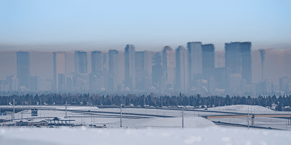 Une Une ville dans le ciel canadien