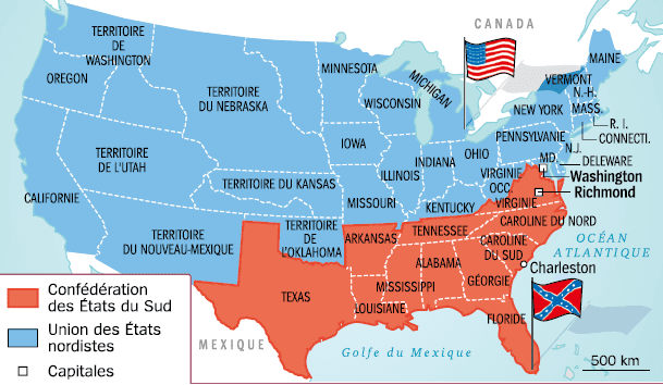 Carte de la guerre de Sécession