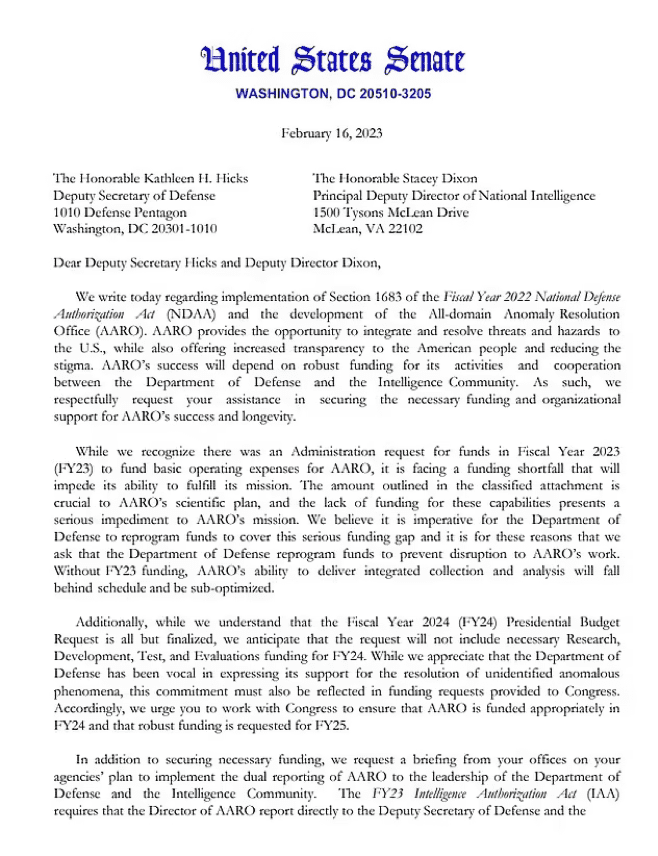 lettre washington dc