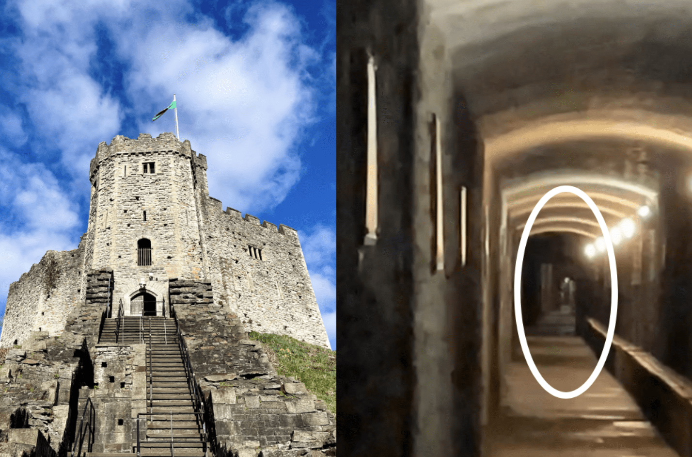 Une femme pense avoir filmé un fantôme dans les tunnels d'un château  Gallois - BTLV